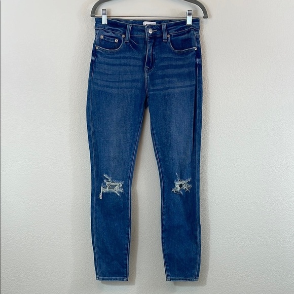 Pistola Audrey Mid Rise Blue Skinny Distressed Jeans 27 - Picture 3 of 12